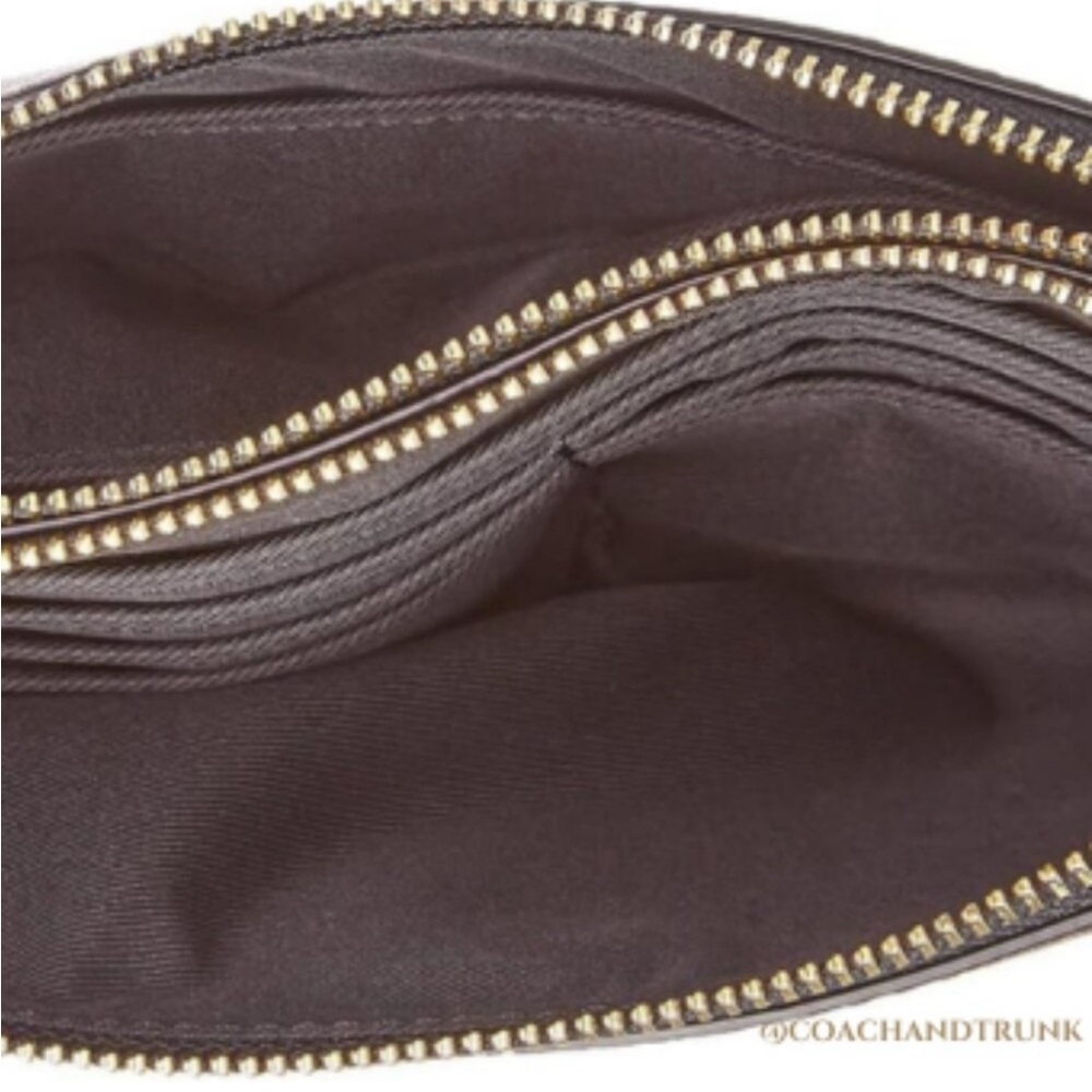 Coach Double Corner Zip Wristlet In Signature Canvas - Picture 15 of 15